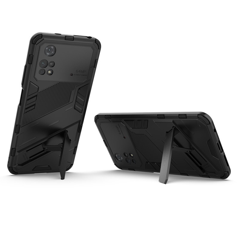Ốp Điện Thoại Cao Su Cứng Chống Sốc Có Giá Đỡ Cho Xiaomi Poco M4 Pro 4G X4 X3 M3 Pro