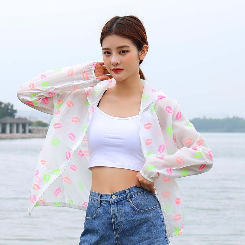 Áo Khoác Chống Nắng Tia Cực Tím Mỏng Khô Nhanh Có Mũ Trùm Đầu Màu Trơn Phong Cách Mới Mùa Hè Cho Nữ