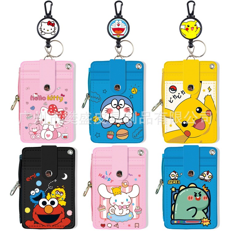 Ví Đựng Thẻ Đa Năng Hình Hoạt Hình Dễ Thương Phong Cách Hàn Quốc Giá Đỡ