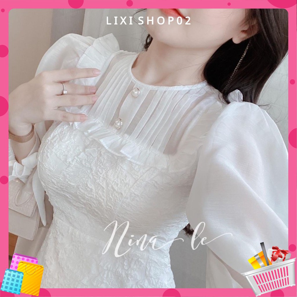 [Mẫu2021] Đầm nữ trắng gấm dự tiệc nữ màu trắng dạo phố cực xinh, vải may loại 1 mã [NANY] | BigBuy360 - bigbuy360.vn
