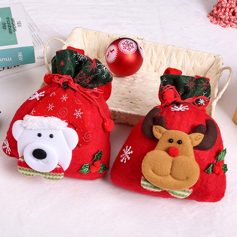 Túi Đựng Kẹo Bằng Vải Lanh Hình Ông Già Noel Giáng Sinh Mới 2022