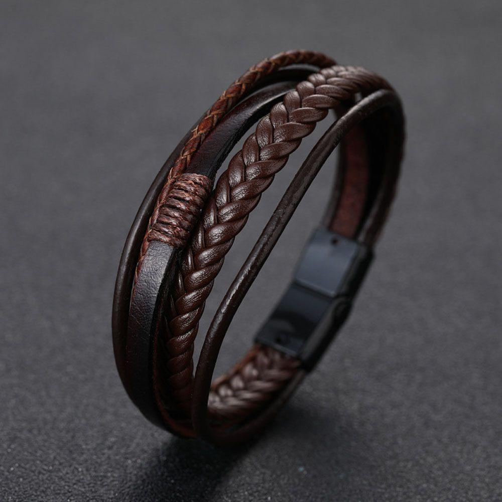 MOCHO Vòng Tay Da 20.5Cm Phong Cách Tối Giản Cho Nam Và Nữ