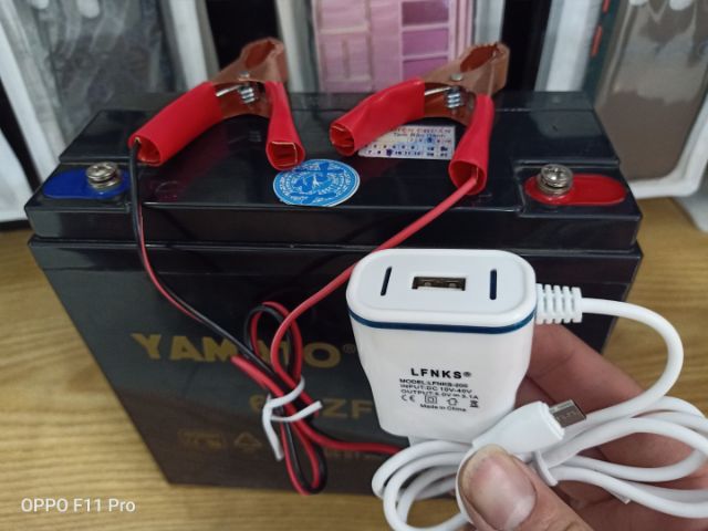 Bộ Sạc Điện Thoại Bằng Bình Acquy 12V -  phù hợp với tất cả các dòng điện thoại