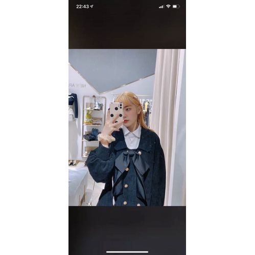 ÁO KHOÁC NƠ ĐEN TIỂU THƯ ULZZANG