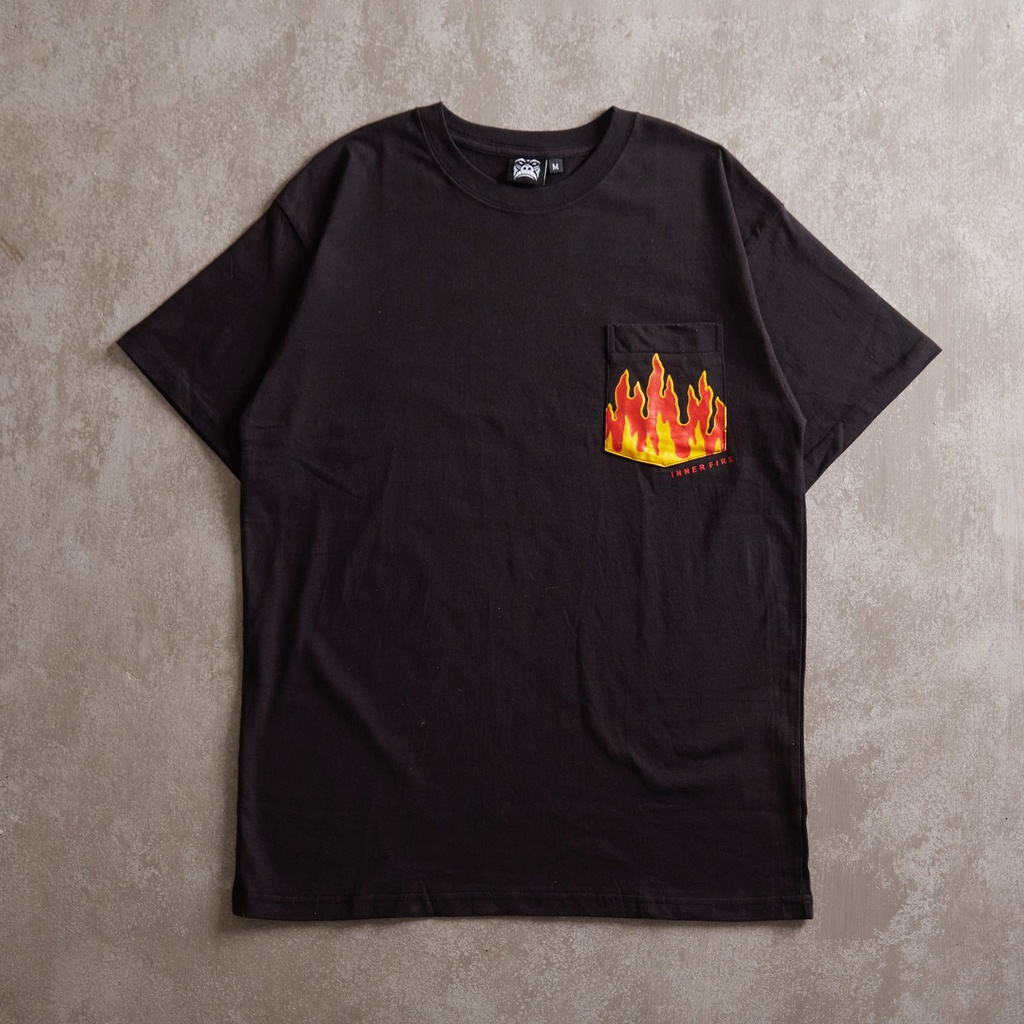 Áo Thun Gori - Flame Pocket - Đen