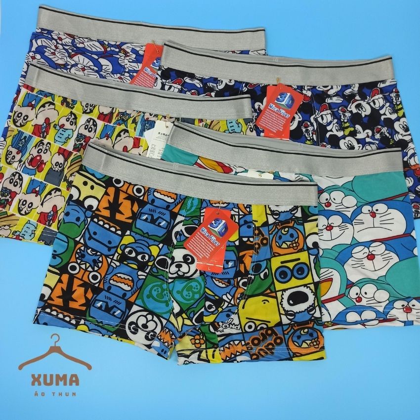 [ FREE SHIP ] Combo 4 quần Xì Quần lót nam dễ thương thun lạnh 3D hoạt hình xuma