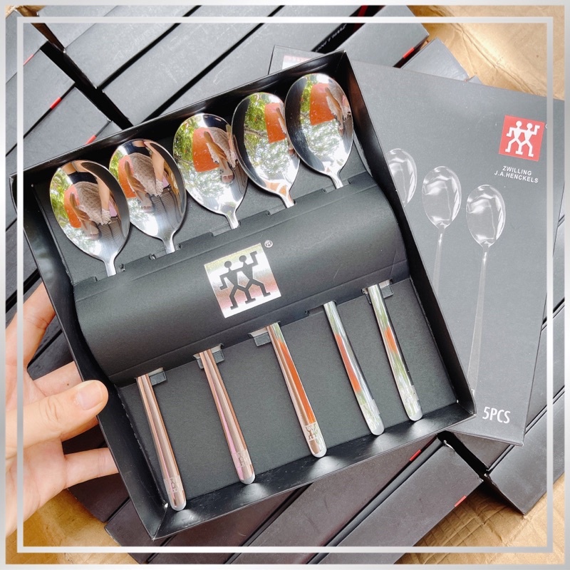Bộ 5 Thìa Ăn Cơm Ăn Cháo Inox Zwilling Hàng Của Đức Cao Cấp Xịn Xò