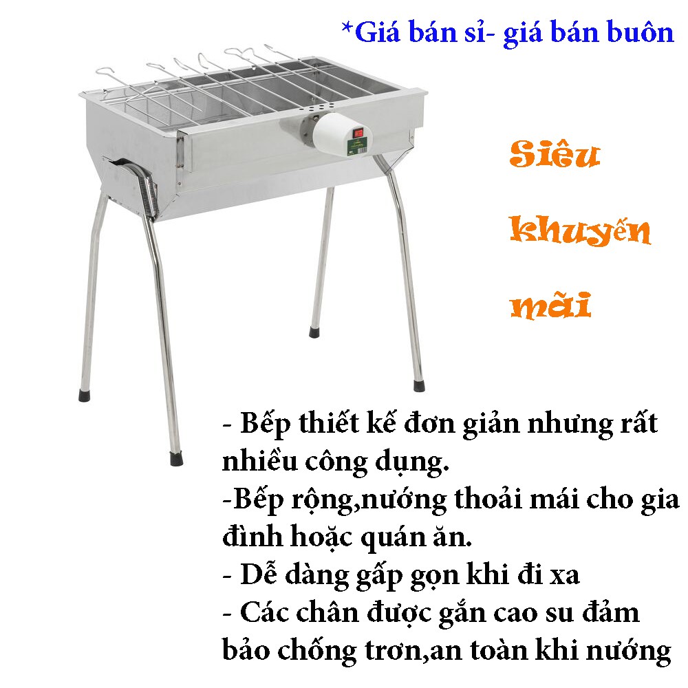 [HÀNG CHÍNH HÃNG]Bếp Nướng Than Hoa Tự Xoay-Lò Nướng Thịt Chạy Điện Chất Liệu Inox 430(tặng kẹp gắp inox) do ducstore PP