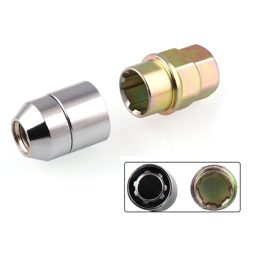 Bộ 4 Đai Ốc Khóa Bánh Xe Ô Tô Kèm 1 Chốt Vặn Chống Trộm 1.13 M12X1.5