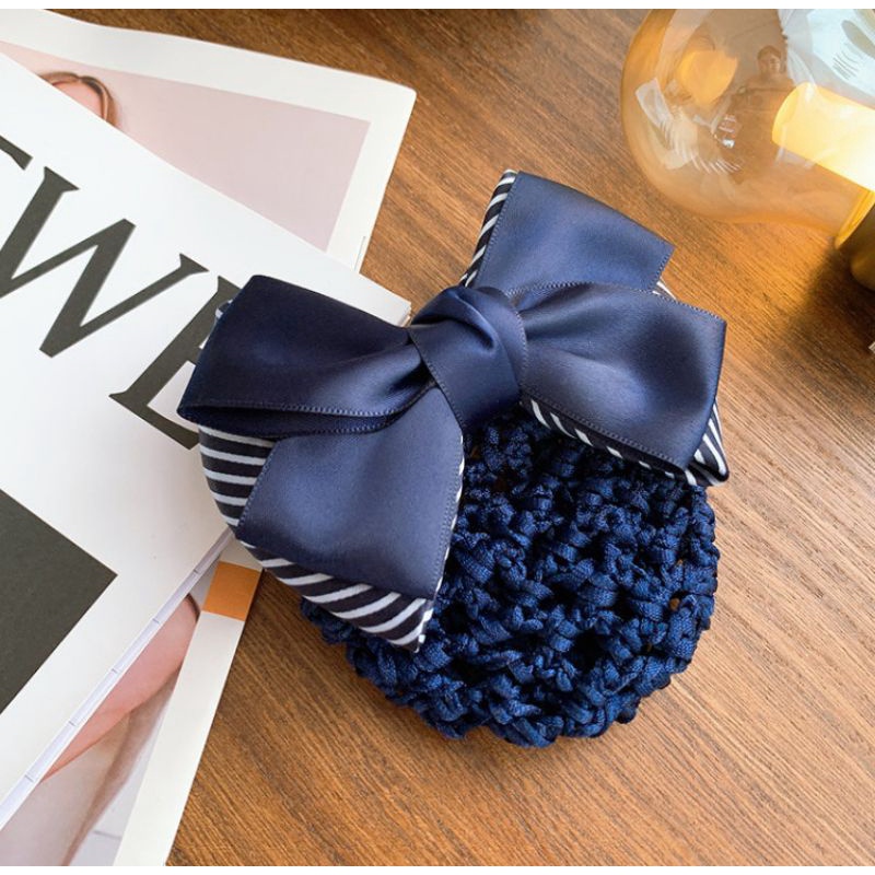 kẹp tóc búi lưới xanh dương mẫu mới nhất