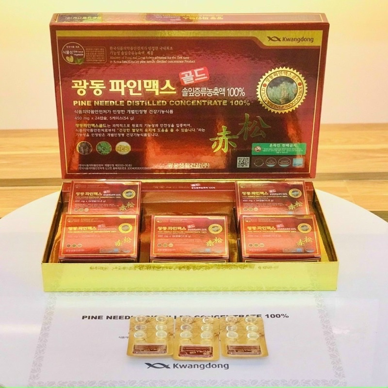 Tinh Dầu Thông Đỏ KWANGDONG PINE MAX GOLD Hàn Quốc, Hộp 120V