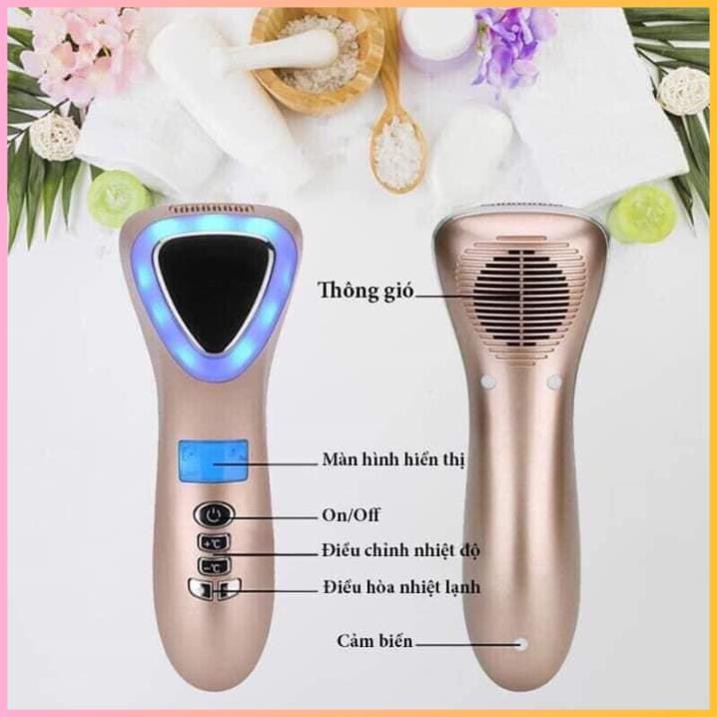 ( Đã xuống Hàng ) Máy Điện Di Tinh Chất Nóng Lạnh massage ion ánh sáng sinh học trẻ hóa da D002 - Đến Cho Bạn