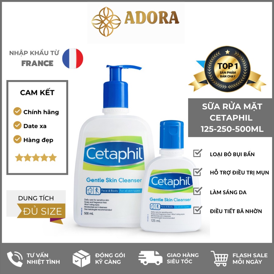 [Cetaphil Chính Hãng Canada] Sữa Rửa Mặt Dịu Nhẹ Cetaphil (125ml,500ml)