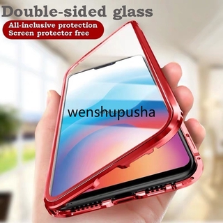 OPPO  Realme 7i C17 F17Pro Reno 4F A93  A53  A33 2020  Handphone Metal Magnetic Double Glass Casing