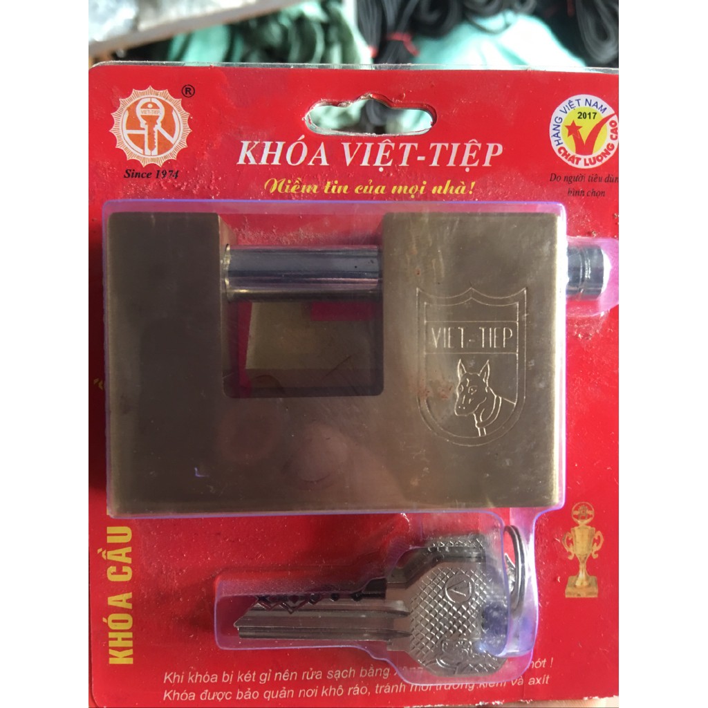 Khóa cửa Việt Tiệp cầu ngang đồng - Cầu 8mm / 10mm / 12mm - Hàng chính hãng