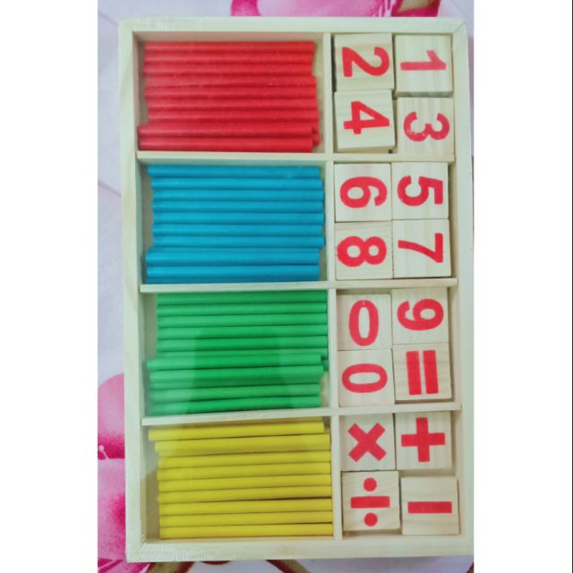Hộp que tính học toán cho bé