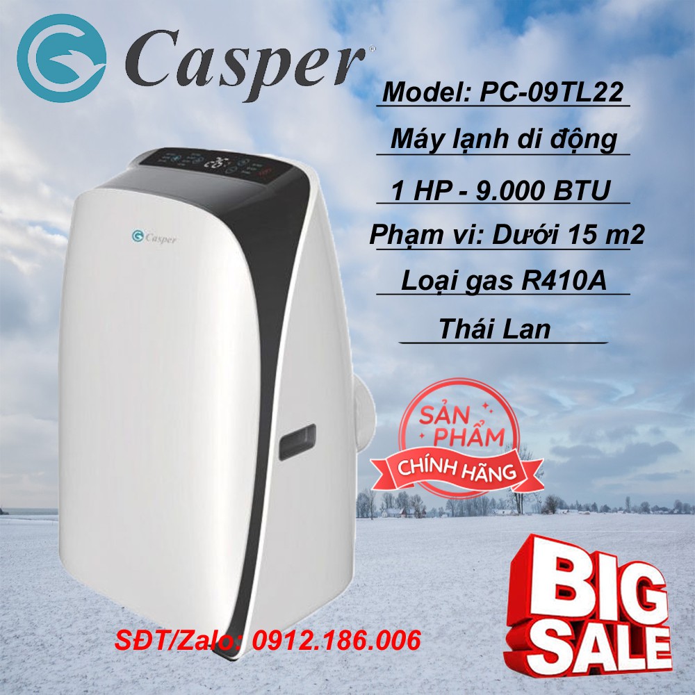 Máy lạnh di động Casper PC-09TL22 (1.0 HP) - Hàng Chính Hãng
