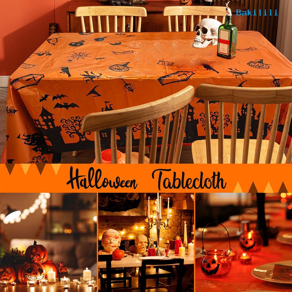 Khăn Trải Bàn Hình Chữ Nhật In Dấu Tay Máu Chống Nước Giặt Được Trang Trí Halloween