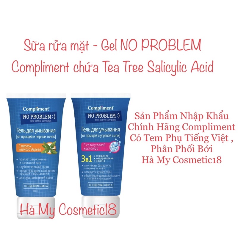 Sữa rửa mặt - Gel NO PROBLEM Compliment chứa Tea Tree Salicylic Acid,giảm viêm , mụn