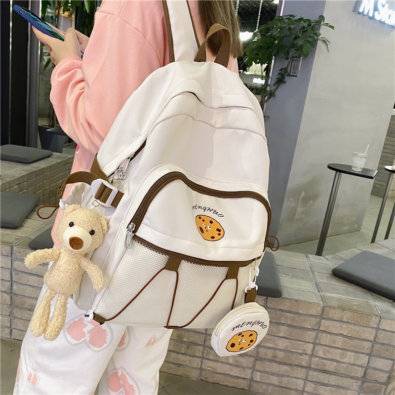 Balo đi học Prettyzys sức chứa lớn 15.6 inch phong cách Hàn Quốc 2022 cho nữ tuổi teen