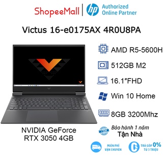 Laptop HP Victus 16-e0175AX 4R0U8PA R5-5600H| 8GB| 512GB| VGA 4GB| 16.1′′FHD| W10 (Mica Silver)