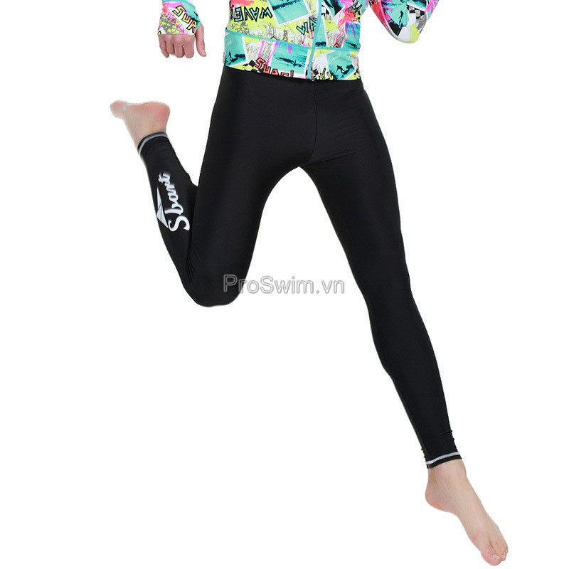 Quần Bơi Nữ Dài Sbart 806 Đen logo trắng | BigBuy360 - bigbuy360.vn