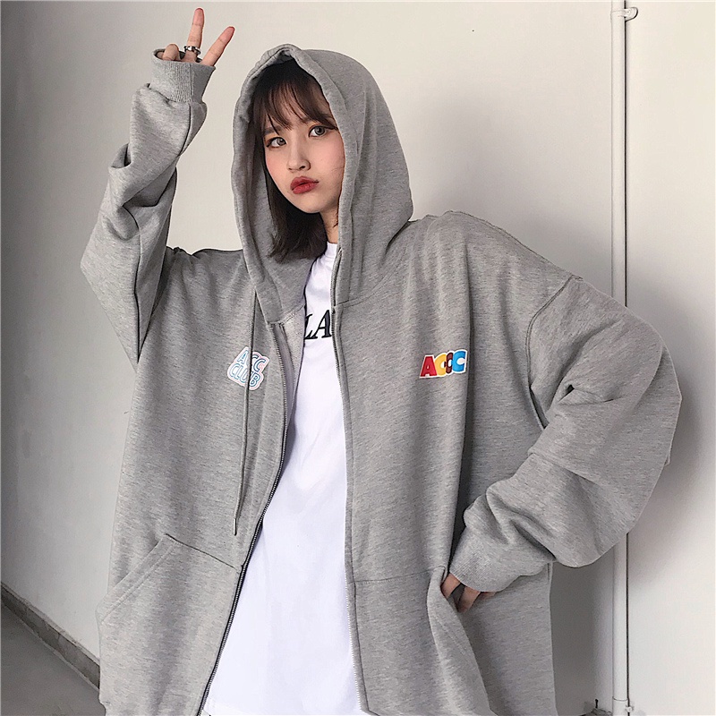 NRVP Áo Hoodie Tay Dài Dáng Rộng Phong Cách Hàn Quốc Mới Cho Nữ