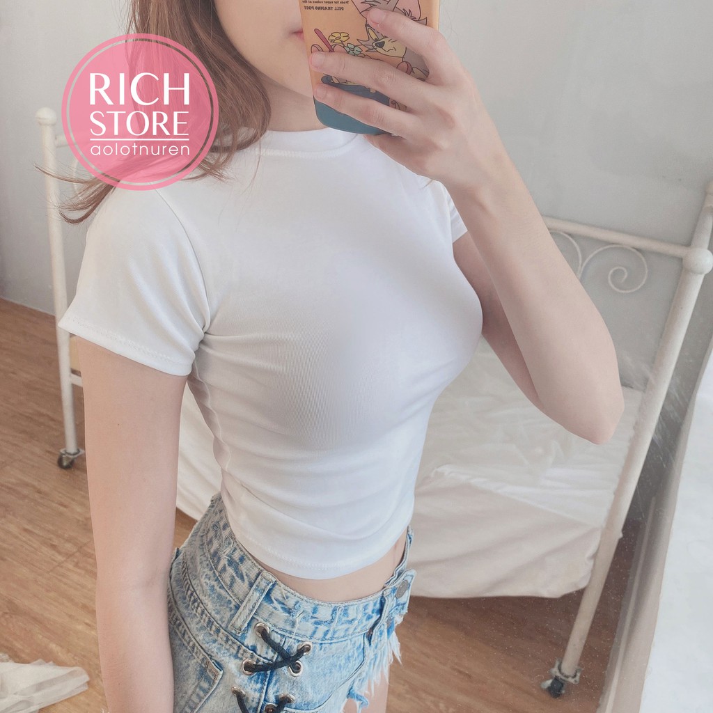 Áo croptop trơn 8 màu vải cotton lên dáng chuẩn LIKANO CRT14 | BigBuy360 - bigbuy360.vn