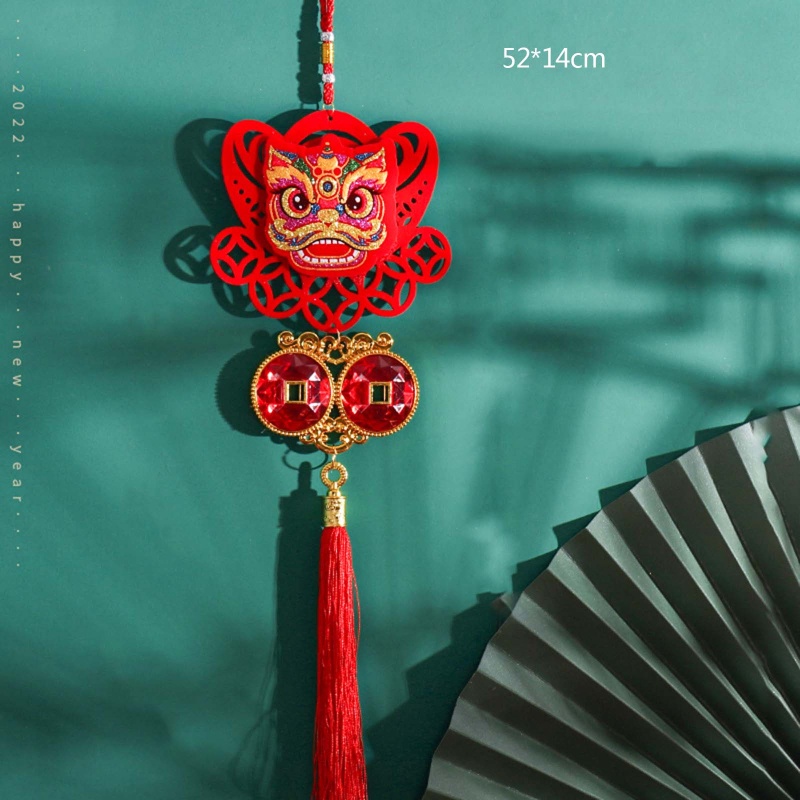 Dây Tua Rua Đính Đá Nhân Tạo Màu Đỏ Phong Cách Trung Hoa Độc Đáo Trang Trí Cửa Dịp Năm Mới