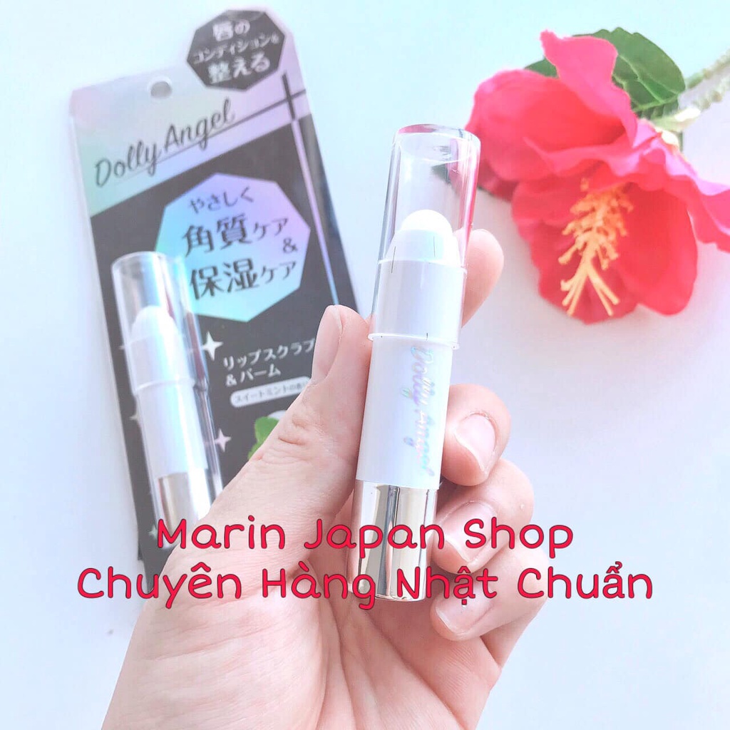 (SALE) Tẩy da chết tế bào chết hương bạc hà Lip Scrub &amp; blam Dolly Angel Nhật Bản