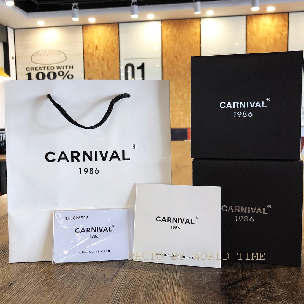 Đồng hồ nam Carnival 8708G Full box, Thẻ BH 3 năm, Kính Sapphire Chống Xước, Chống Nước, Dây Thép không gỉ 316L