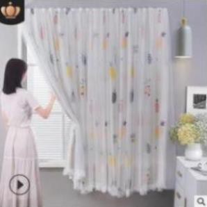 ps799 Rèm Cửa Dán Tường 2 Lớp Hoạt Tiết Dễ Thương - Rèm Dán Tường Phòng Ngủ Phòng Tắm Tiện Lợi Ma20s 12