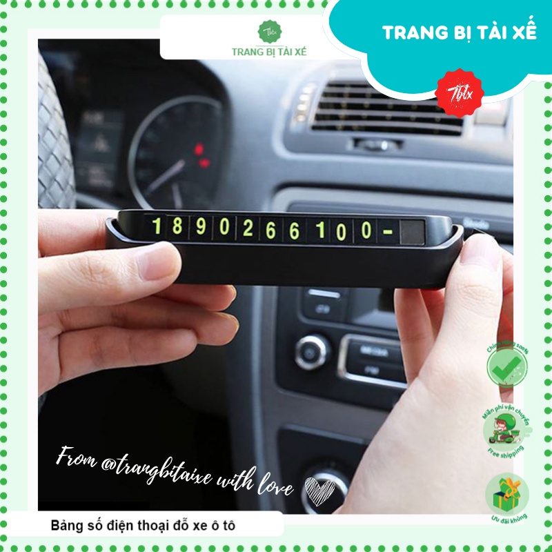 Bảng số điện thoại trên ô tô, bảng ghi số điện thoại gắn taplo để lại số điện thoại khi đỗ xe, văn minh tránh mâu thuẫn.
