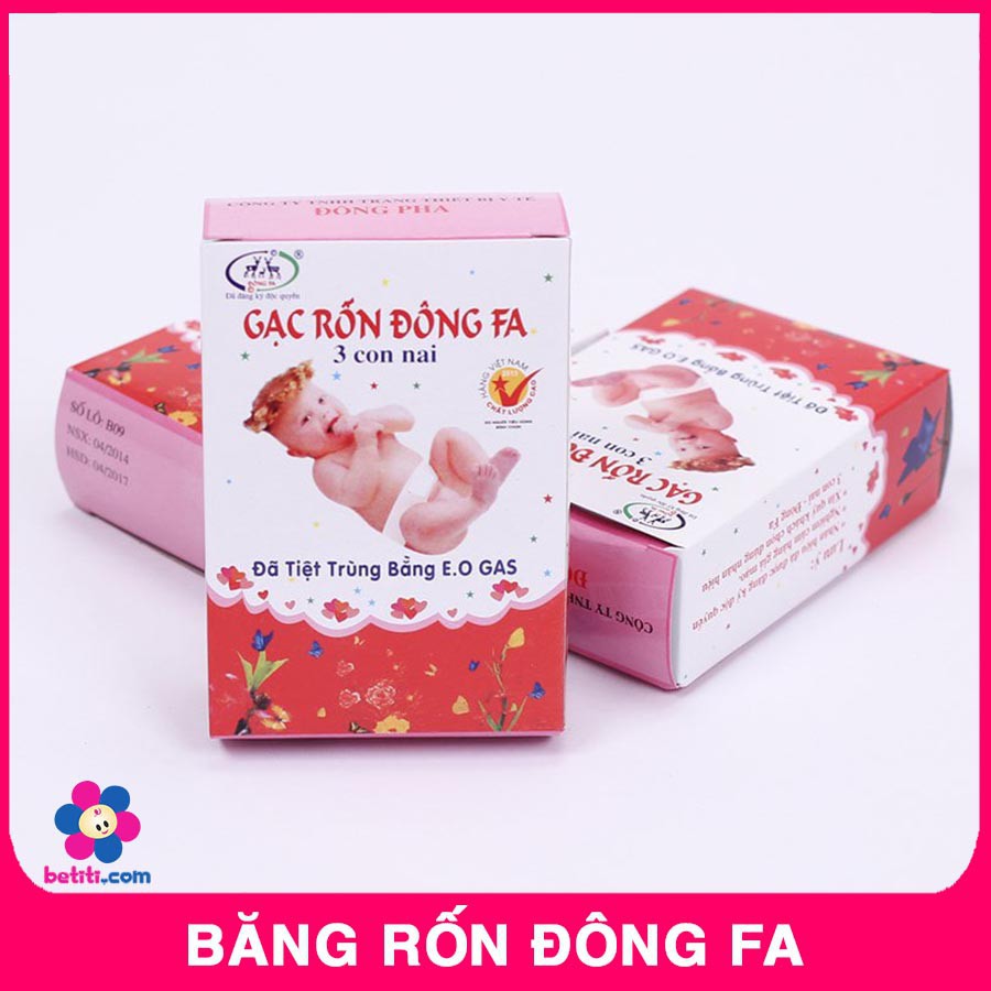 Băng Rốn Đông Fa, Gạc Rốn Cho Trẻ Sơ Sinh (Hộp 3 Miếng) - 8938501545015