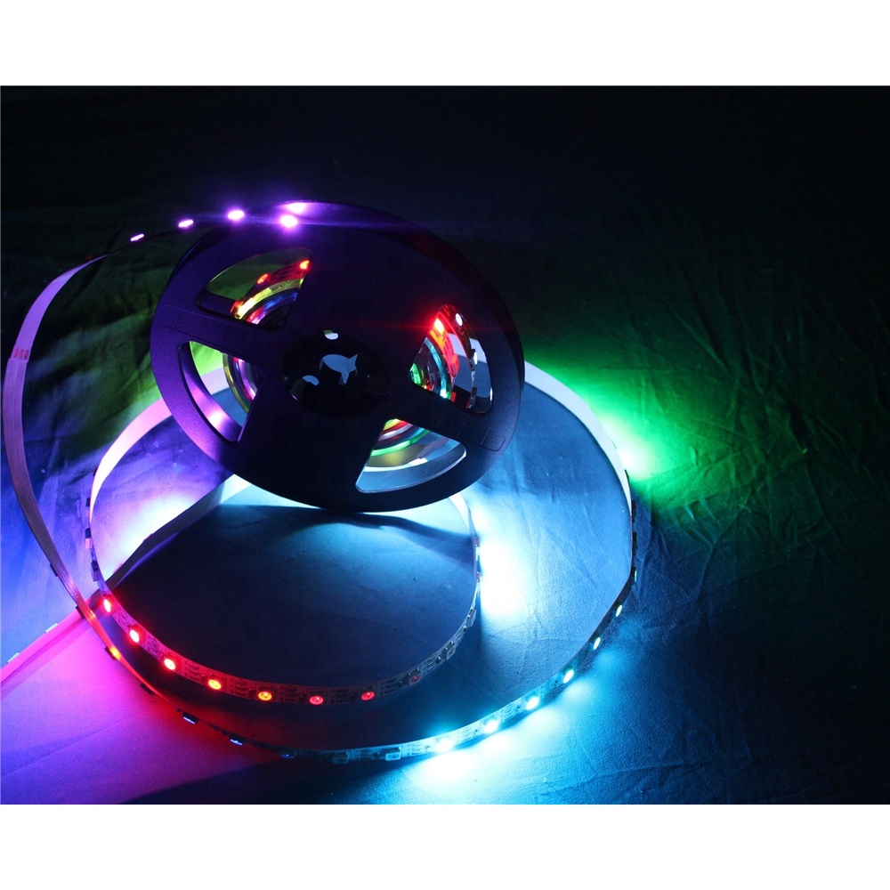 Đèn led ARGB WS2812B hiệu ứng âm nhạc kèm nguồn điều khiển qua App cảm biến nhạc chỉnh mầu từng mắt led
