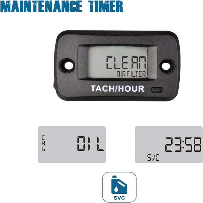 Đồng Hồ Đo Tach / Giờ Kỹ Thuật Số Với Thiết Kế Nhắc Nhở Bảo Trì Chống Thấm Nước Cho Máy Cắt Cỏ /
