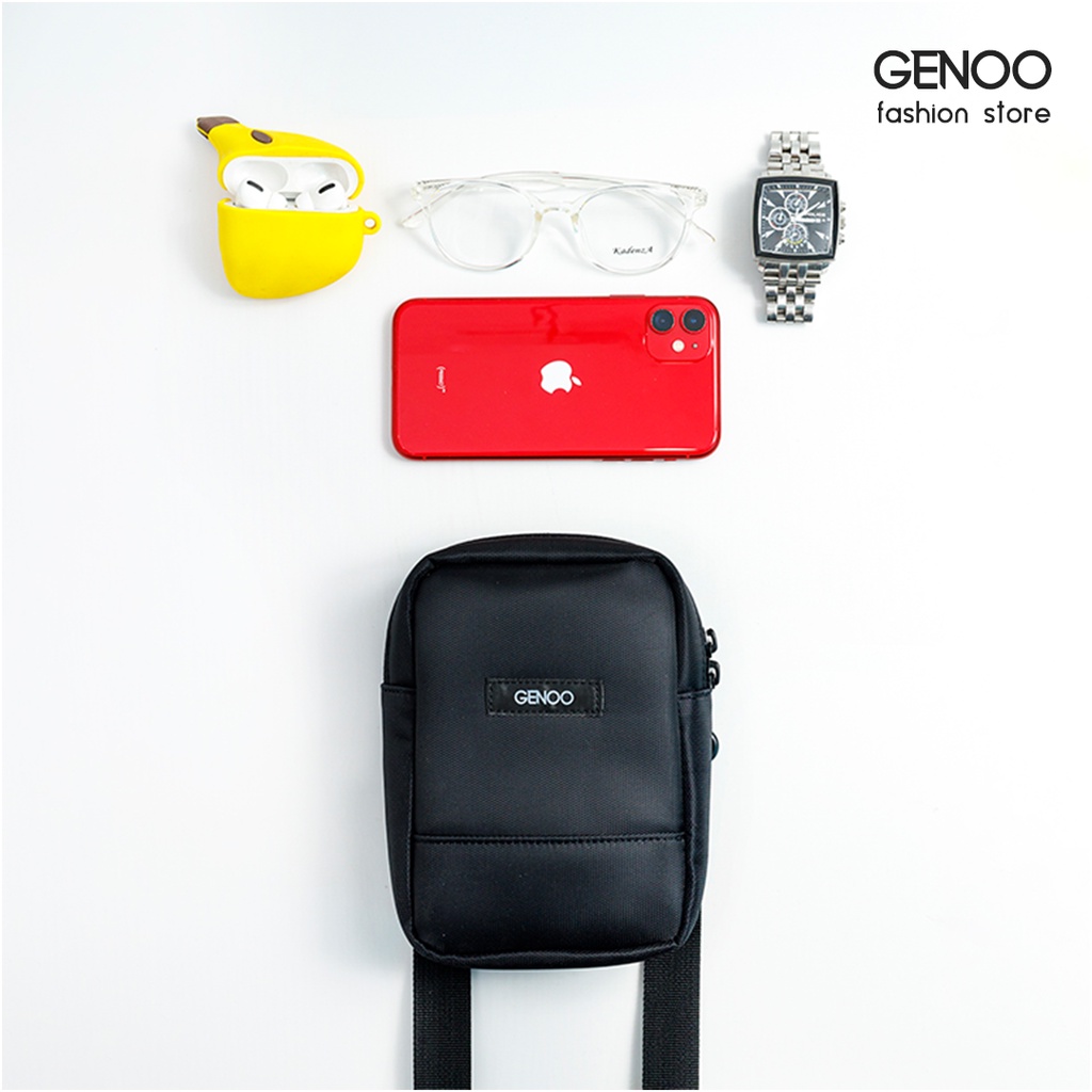 Túi đeo chéo minibag nam nữ unisex nhỏ gọn nhiều ngăn tiện dụng vải Oxford nhập khẩu chống thấm nước thương hiệu GENOO