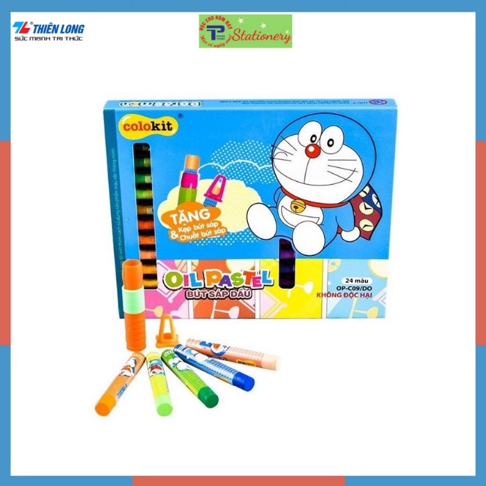 Bút sáp dầu màu Pastel Thiên Long Colokit Doraemon OP-C07,08,09/DO- 12,18,24 màu