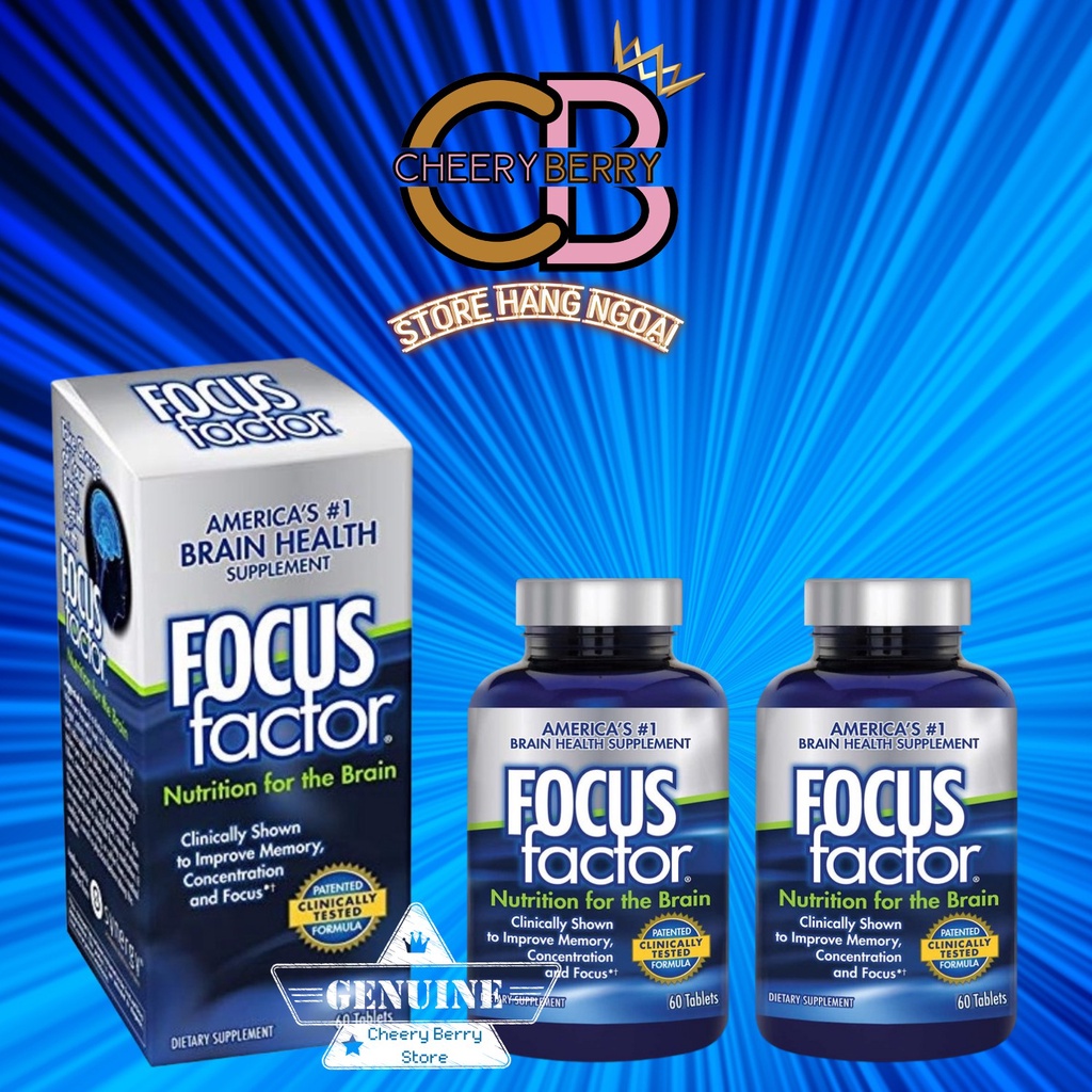 VIÊN UỐNG BỔ NÃO CAO CẤP FOCUS FACTOR  Nutrition For The Brain tăng cường trí nhớ 60 viên - USA 🇺🇸