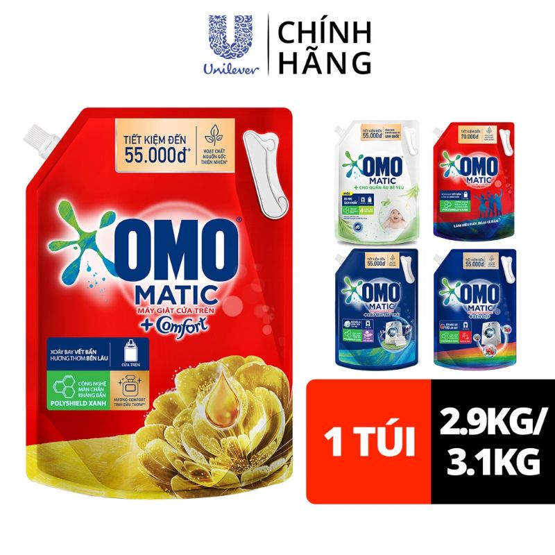 ⚡TÚI NƯỚC GIẶT OMO MATIC DÙNG CHO MÁY GIẶT CỬA TRÊN VÀ CỦA TRƯỚC 2.9kg/3.1kg (HÀNG LOẠI 1 CHÍNH HÃNG)