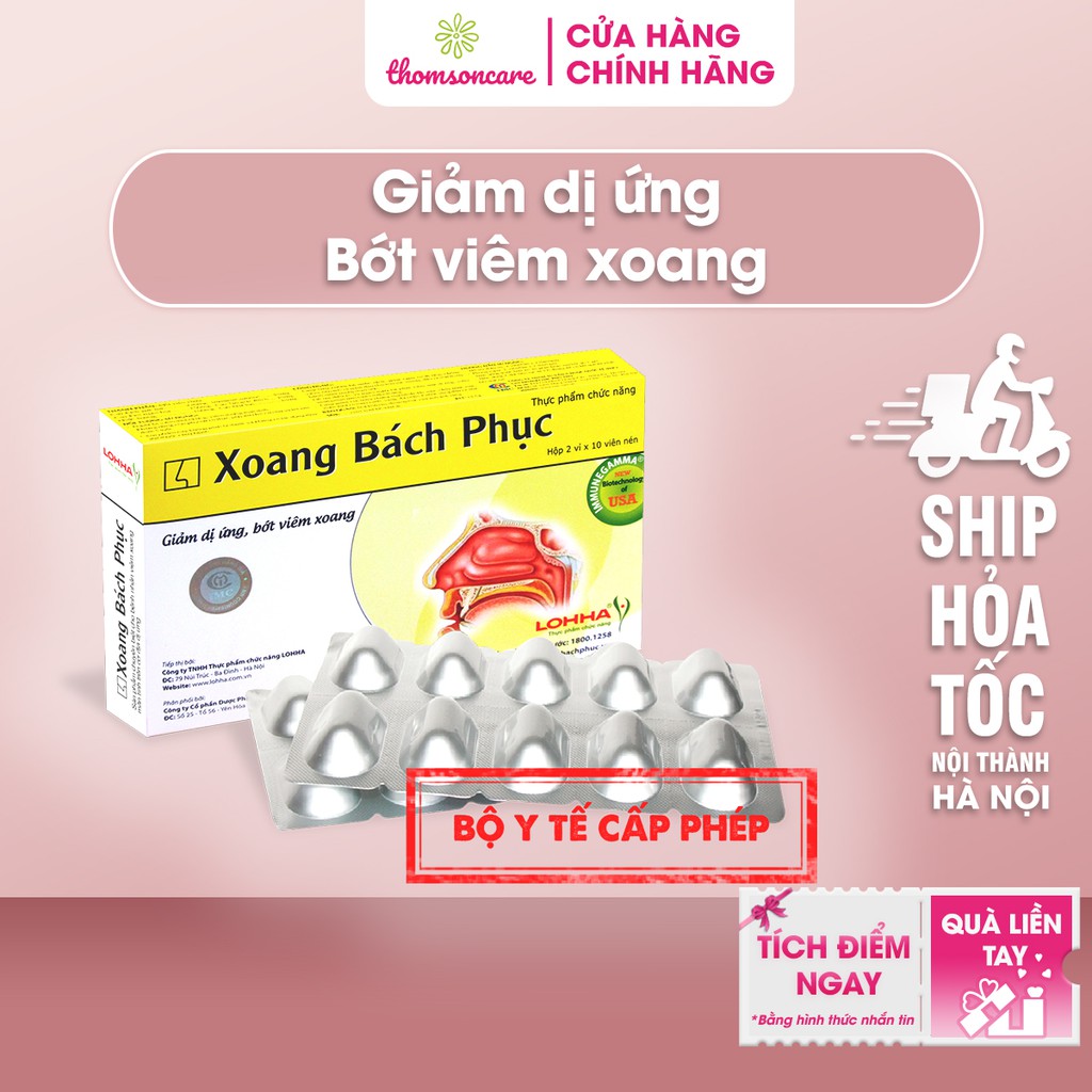 Xoang Bách Phục hỗ trợ giảm viêm mũi xoang - Có tem tích điểm