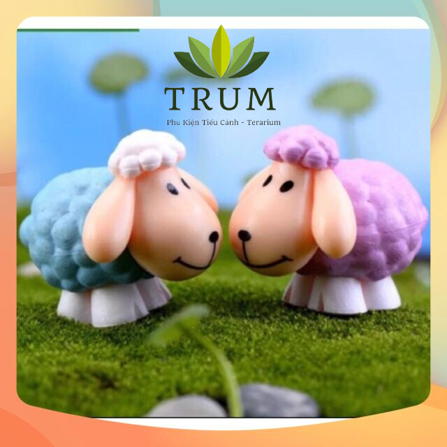 Cừu Lông Xù Tai Dài - phụ kiệ terrarium trang trí sen đá