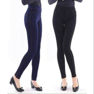 Sỉ lẻ quần legging giả jean 4 túi chỉ nổi cao cấp siêu co giãn
