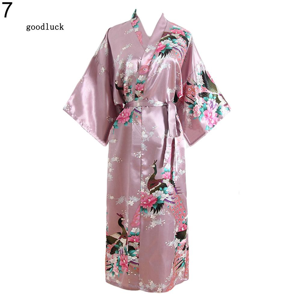 Áo choàng ngủ dài in hoa kiểu kimono đẹp mắt cho nữ | BigBuy360 - bigbuy360.vn