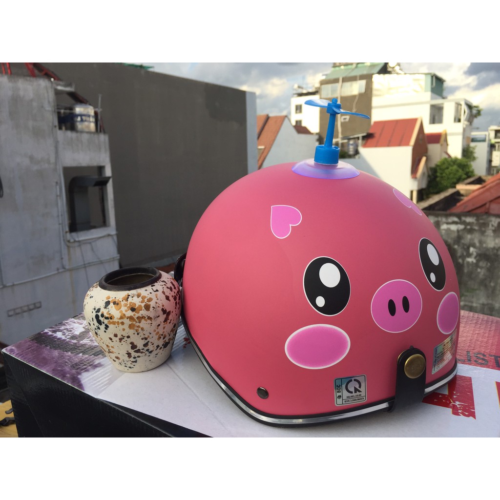 Bảo hành 12 tháng COMBO MŨ nón bảo hiểm  1/2 HEO HỒNG + CHONG CHÓNG ĐÁNG YÊU