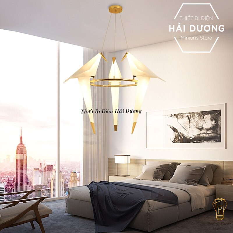 Đèn thả trang trí hiện đại hình chim cao cấp phong cách Origami ( 3 chim ) - Bảo hành 12 tháng