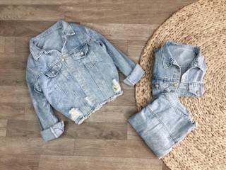 Áo khoác jean nữ bụi lửng