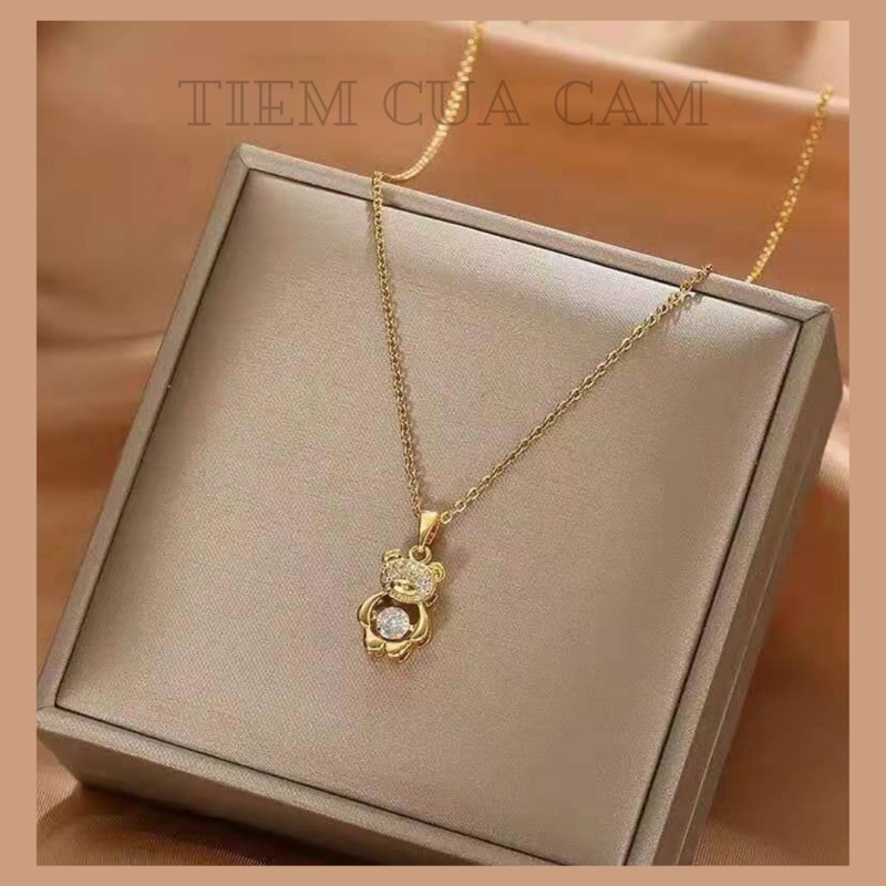 (HÀNG MỚI VỀ) Dây chuyền mặt Gấu đáng yêu chất liệu Titan không gỉ