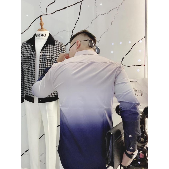 Áo Sơ mi nam dài tay họa tiết xu hướng thời trang HALLA áo sơ mi kẻ kiểu công sở hàn quốc đẹp