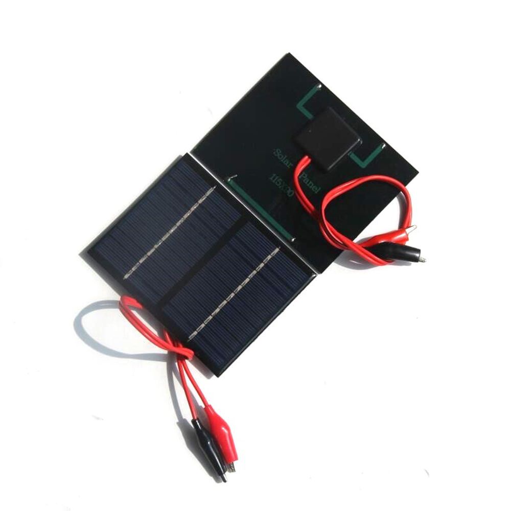Bảng pin năng lượng mặt trời 12V 1.5W nhiều màu sắc có kẹp tiện dụng